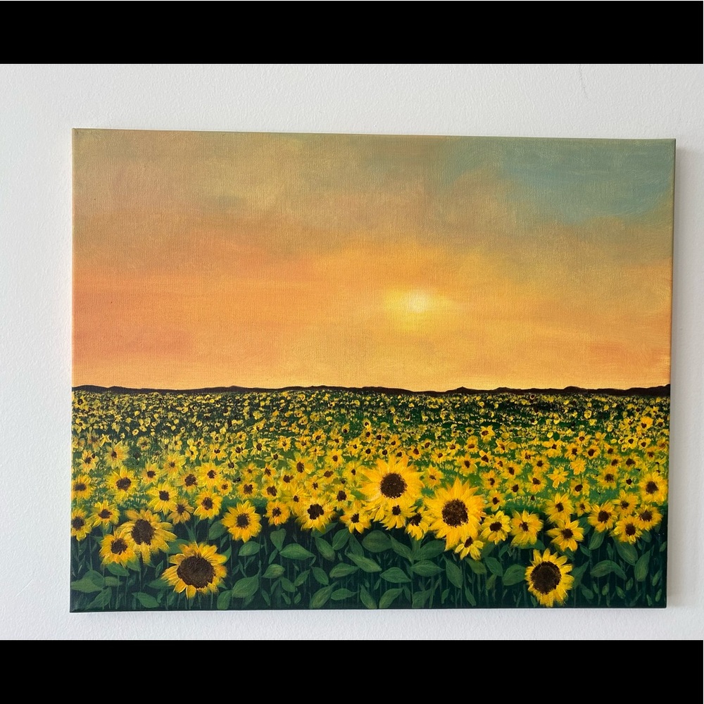 Sunflower field painting